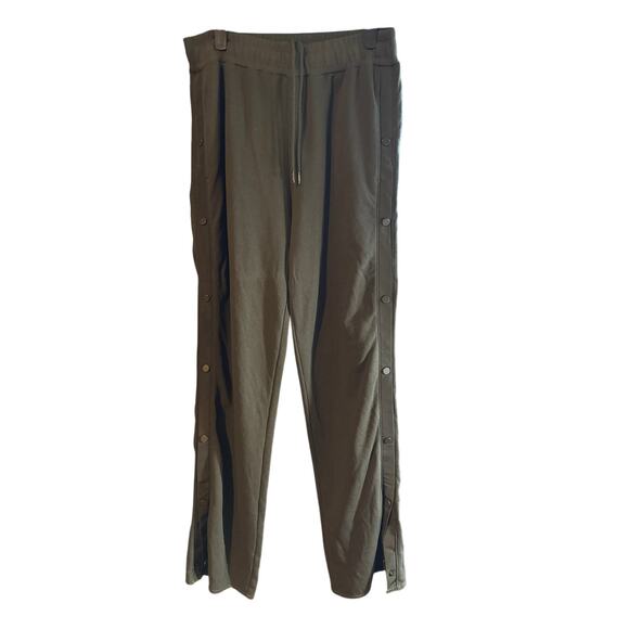 ALO YOGA Courtside Tearaway Snap Pants Olive Green L - Picture 5 of 6